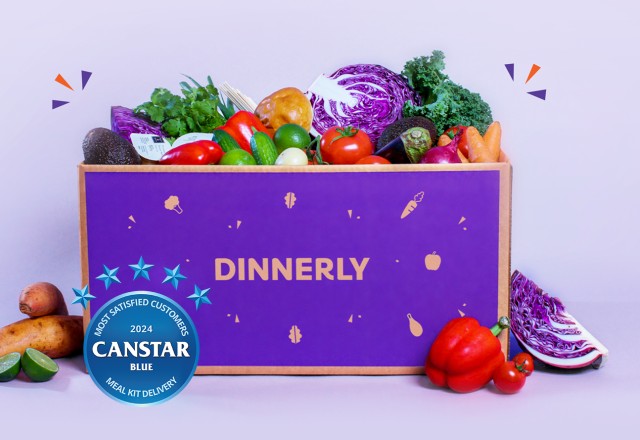 Dinnerly box with fruits and vegetables