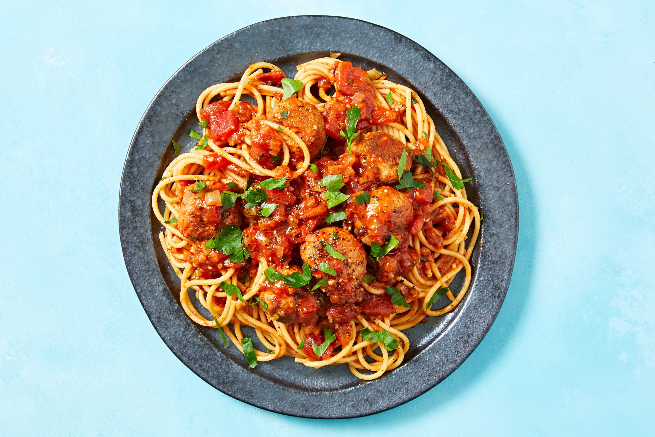 v2 Plant-Based Meatballs and Spaghetti